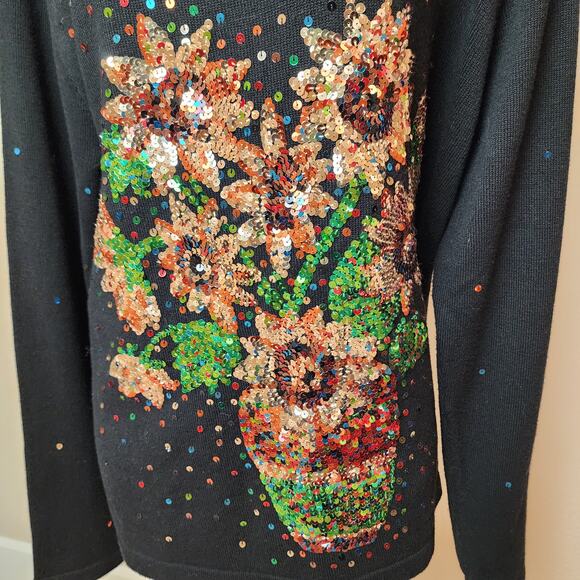 The Collective Works of Berek 2 by Takako Sakon Black w/ Sequin Sunflower Large - Picture 2 of 5